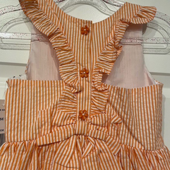 Macys Rare Editions Girls Orange Seersucker Sundress - Picture 3 of 5